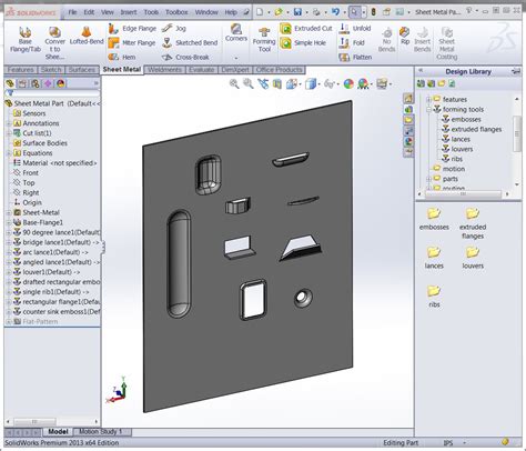 sheet metal feature in SolidWorks